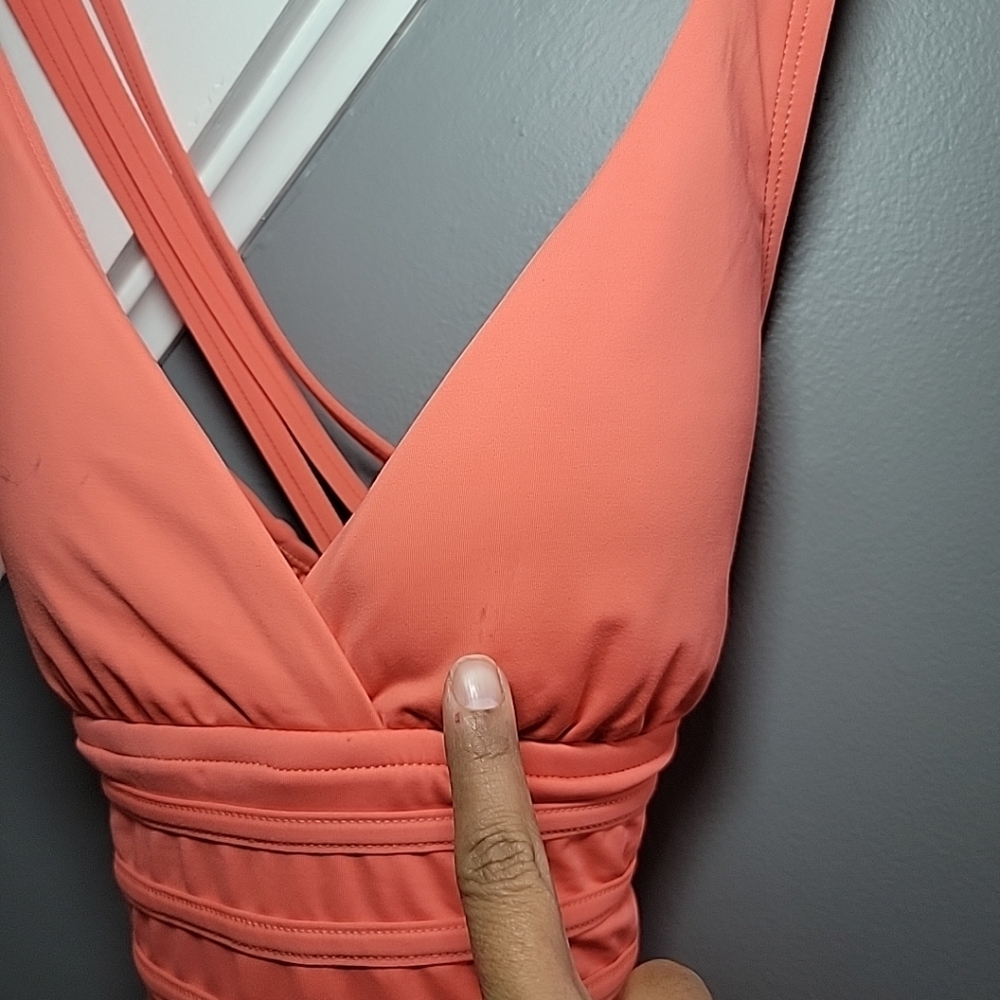 LA BLANCA Sz 6 Coral Reef Island Goddess Cross-back Swimsuit Retail $119 - Picture 5 of 7
